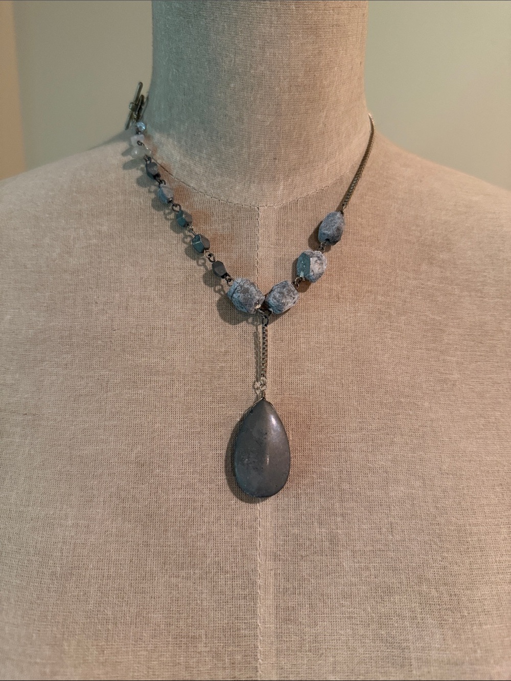 Coldwater Creek Stone Pendant Asymmetrical  Necklace